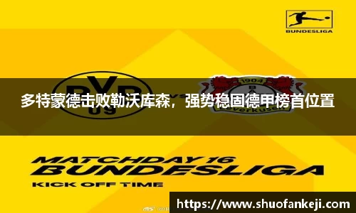 多特蒙德击败勒沃库森，强势稳固德甲榜首位置