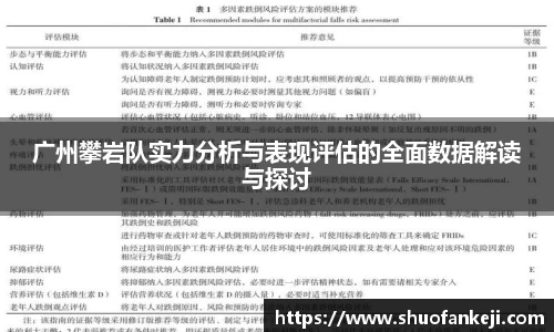 广州攀岩队实力分析与表现评估的全面数据解读与探讨